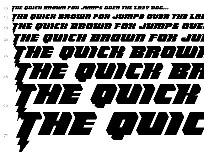 Thunder Titan font waterfall