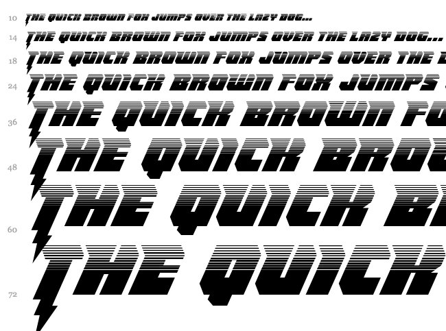 Thunder Titan font waterfall