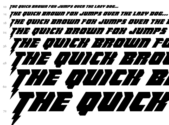 Thunder Titan font waterfall