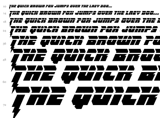 Thunder Titan font waterfall
