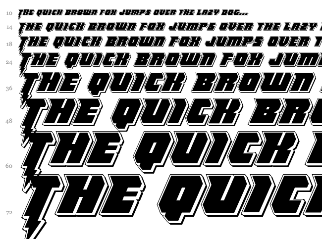 Thunder Titan font waterfall