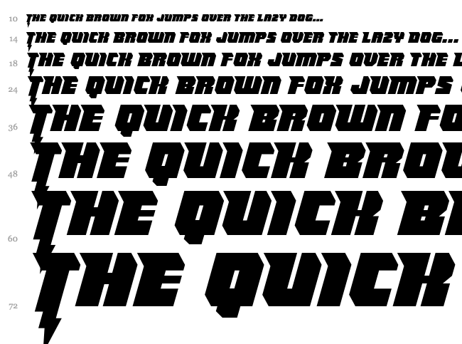 Thunder Titan font waterfall