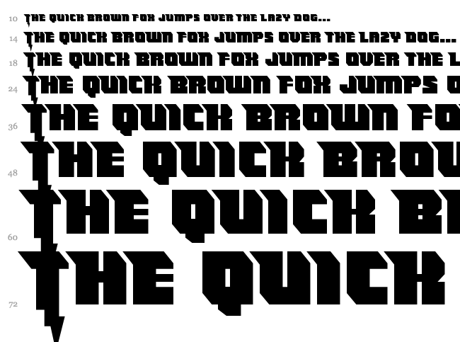 Thunder Titan font waterfall