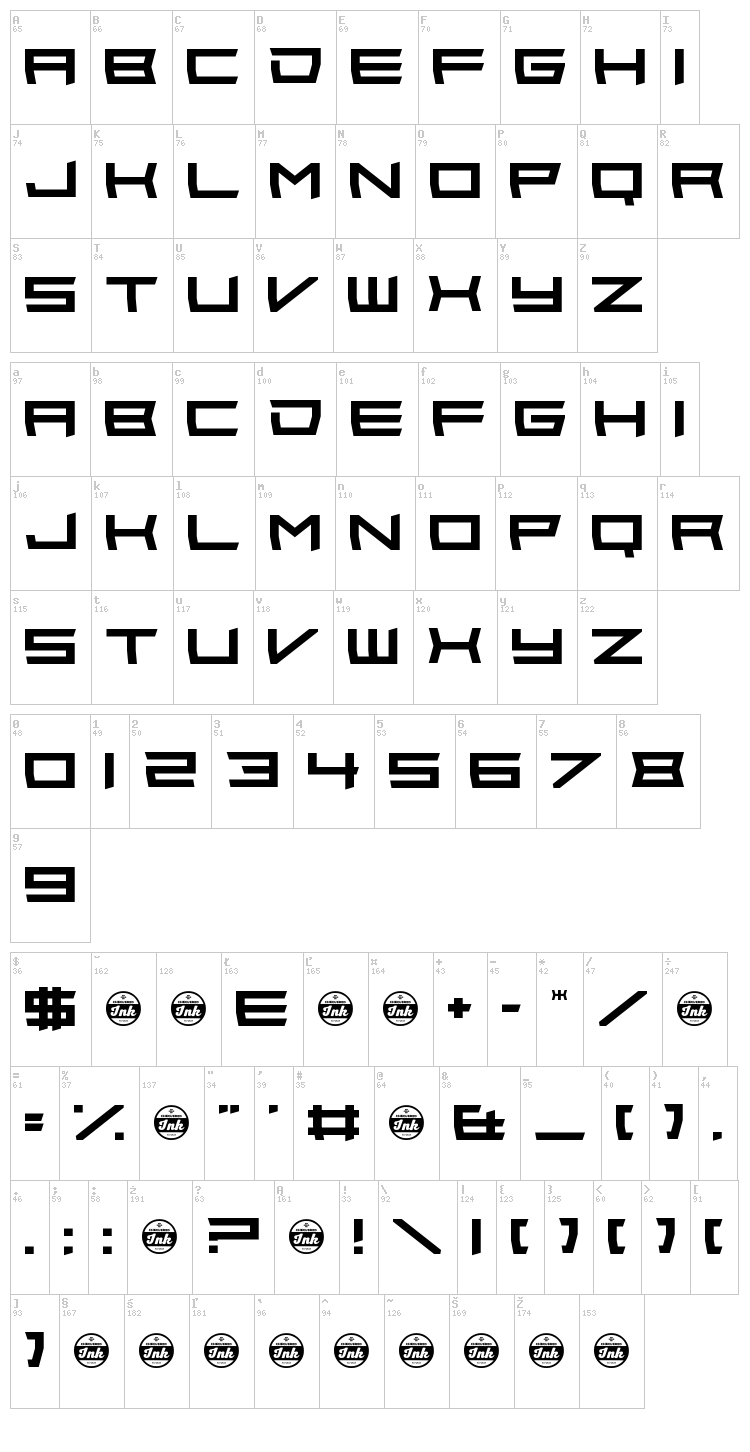 Wondertribute font map