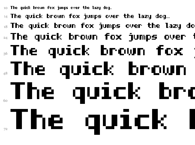 Half Bold Pixel-7 font waterfall