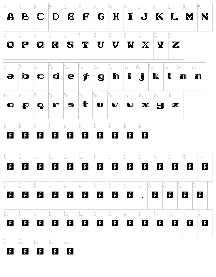 Nativa font map