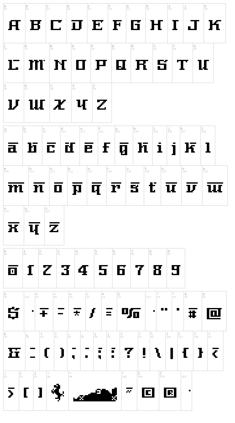 Nerima Number font map