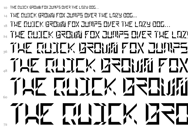 Builder font waterfall