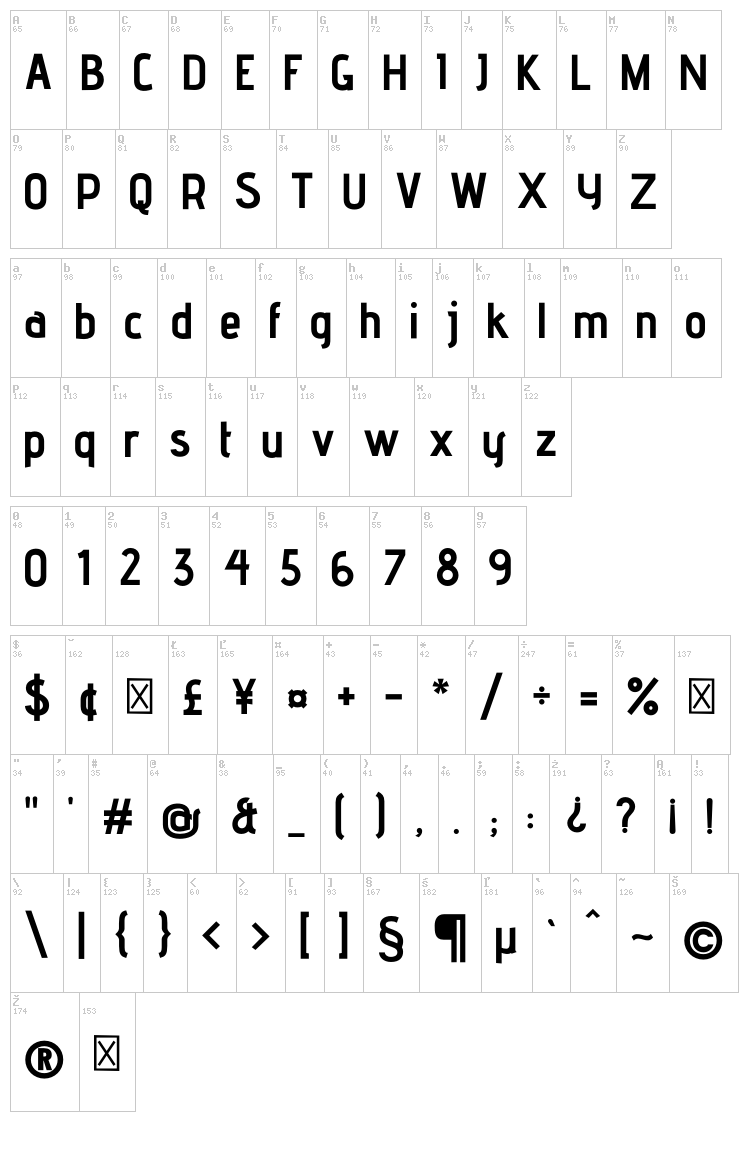 Advent font map