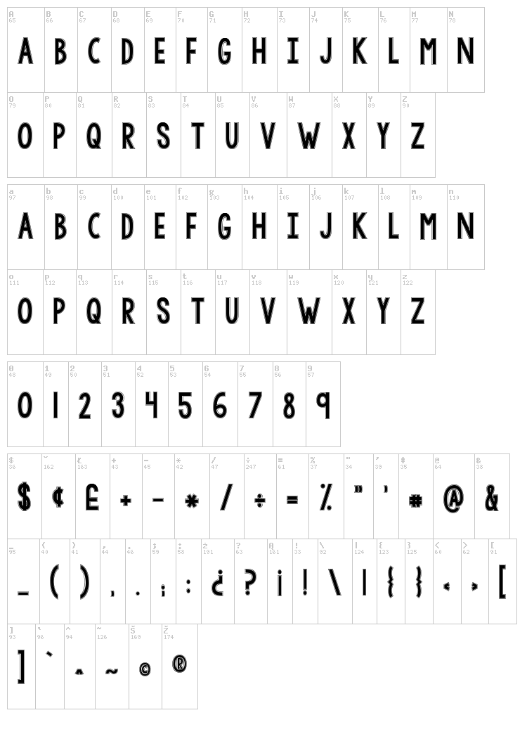 KG Let Her Go font map