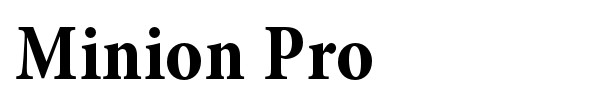 Minion Pro font preview