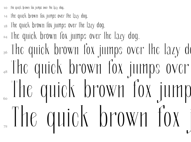 Soberba Serif font waterfall