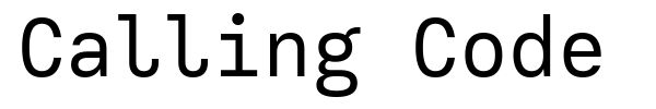 Шрифт Calling Code