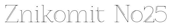 Znikomit No25 font preview