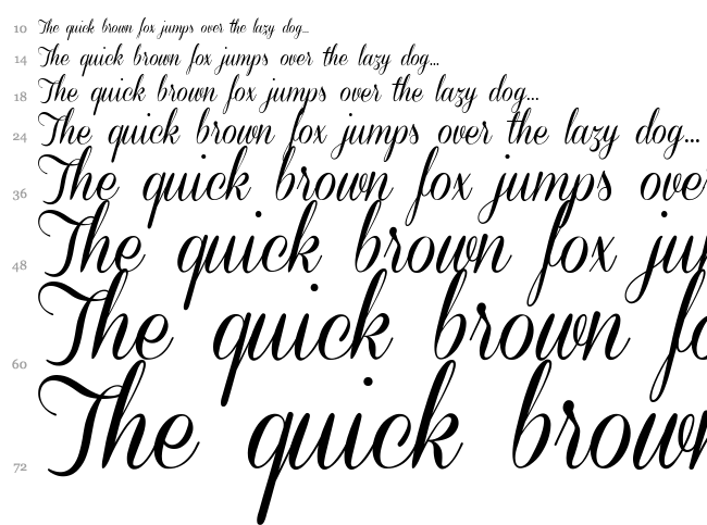 Coneria Script font waterfall