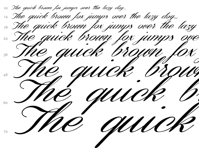 Coneria Script font waterfall