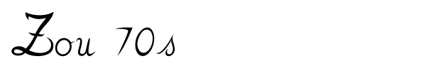 Zou 70s font preview