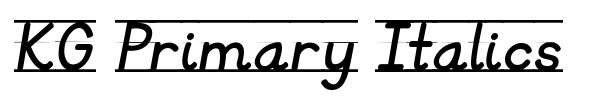 KG Primary Italics font preview