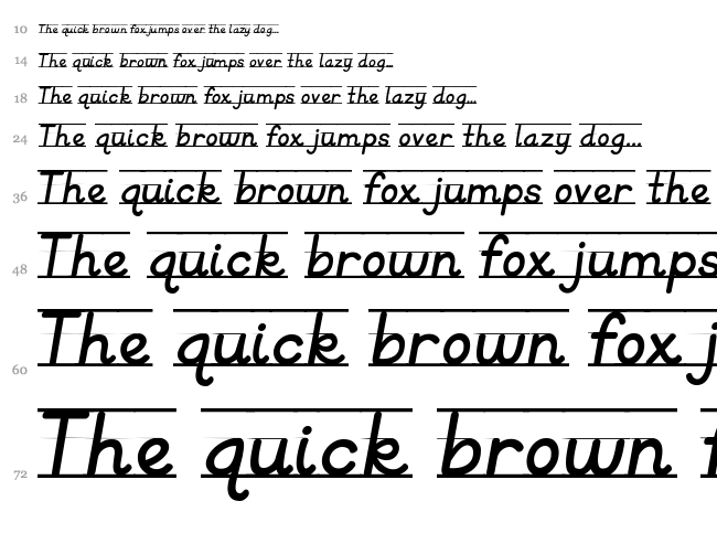 KG Primary Italics font waterfall