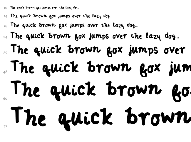 Annies Handwriting font waterfall