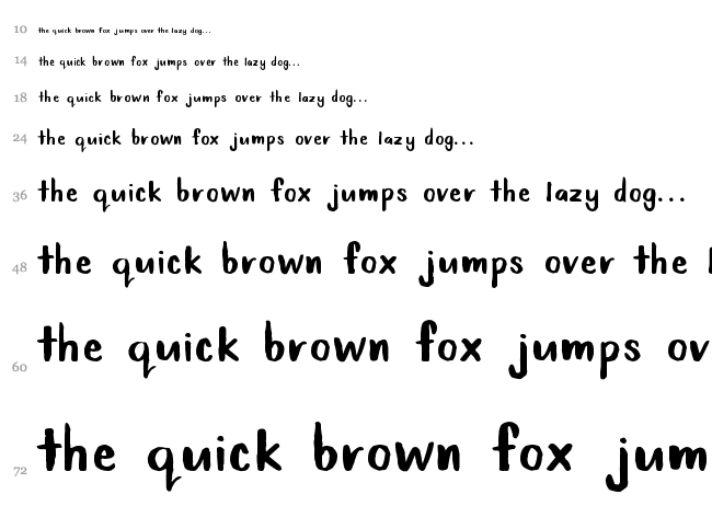 Baby Fox font waterfall