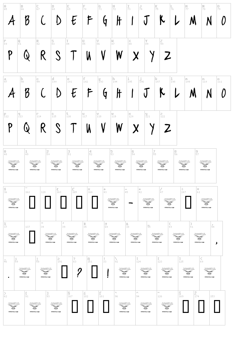 Black Jacket Boys font map