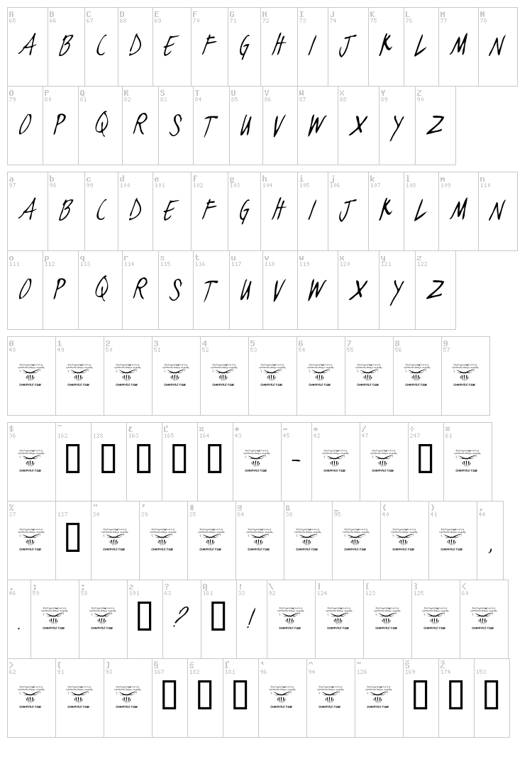 Black Jacket Boys font map