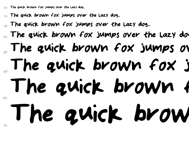 Bryonys Handwriting Bold font waterfall