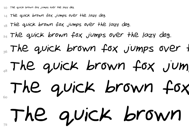 Freehand font waterfall