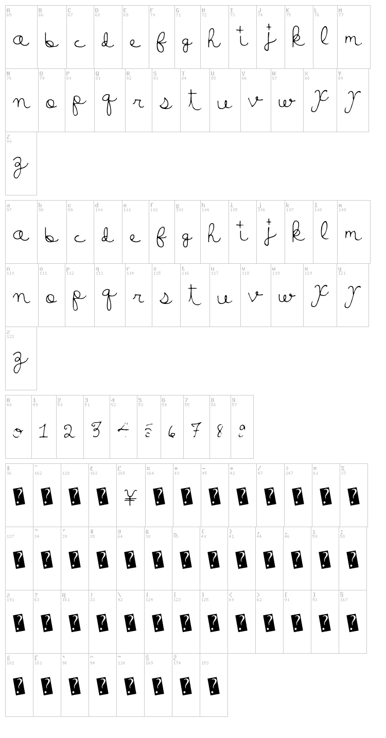 Lucky Money font map