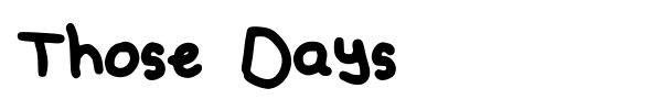 Шрифт Those Days