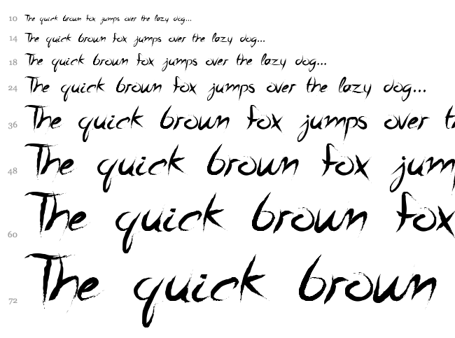 A Quiet Sleep font waterfall