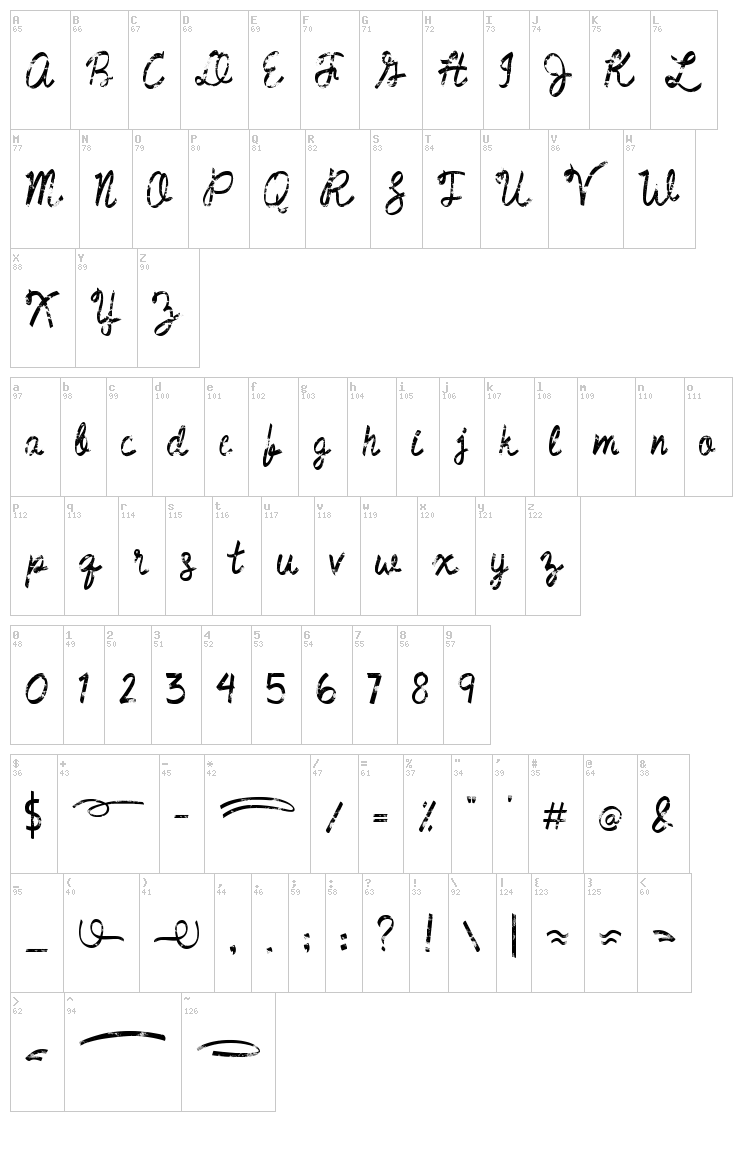 Jumper font map