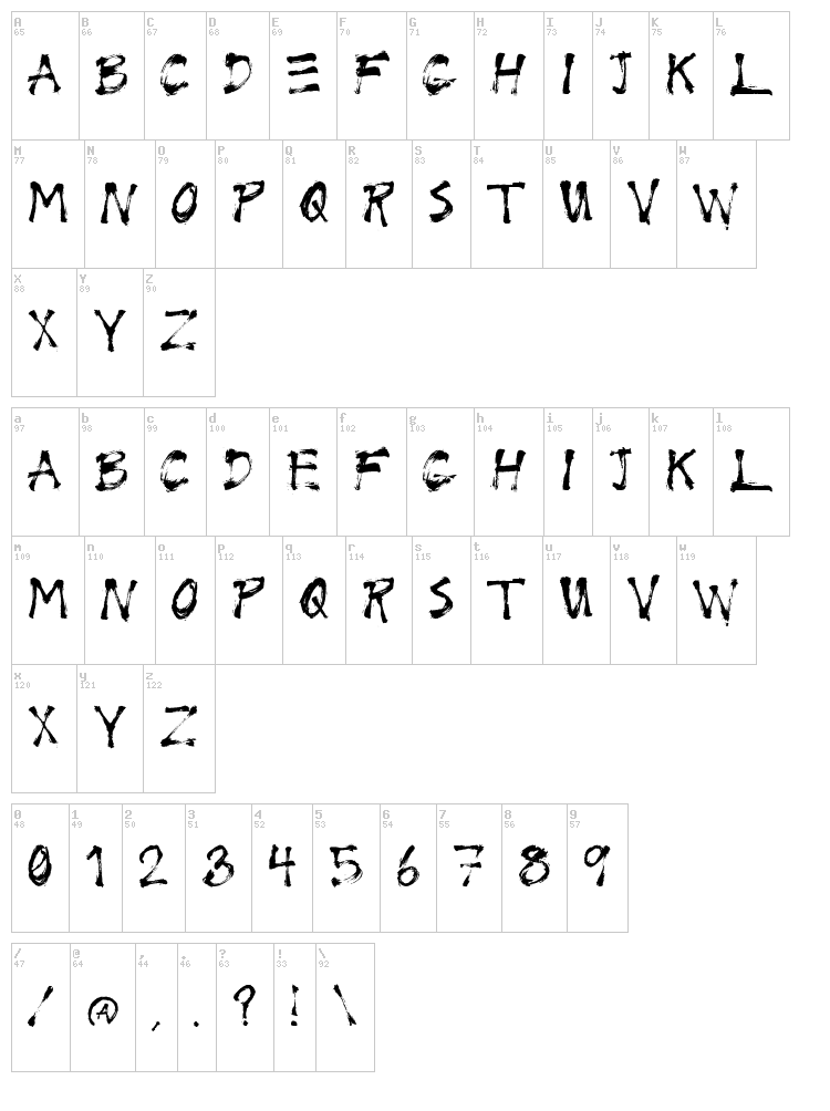 Wrix font map