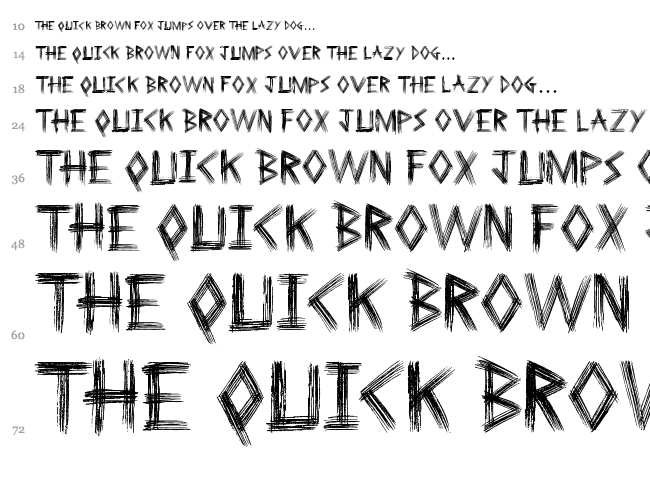 Sketchline font waterfall