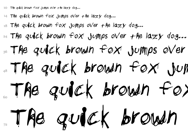 Sketchy font waterfall