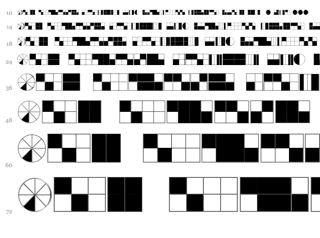 KG Fractions font waterfall