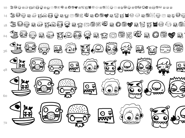Pixopop Monstalove font waterfall