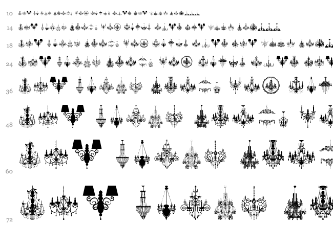 Chandelier font waterfall