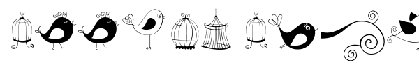 Шрифт Doodle Dings 1 Birds Cages