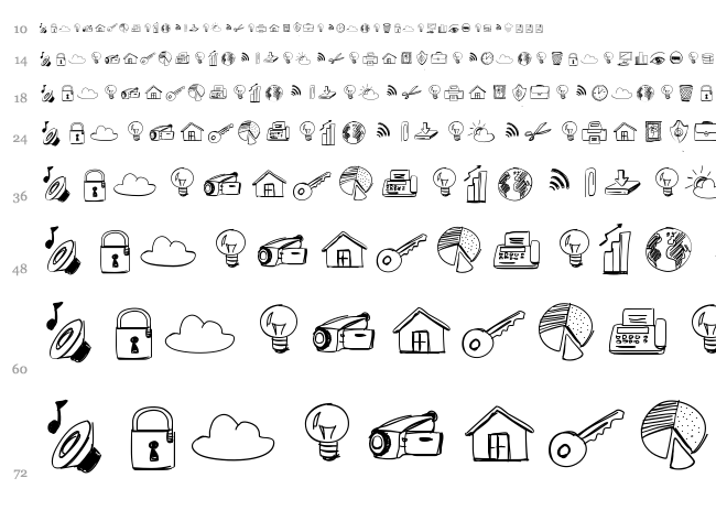 Sketch Icons font waterfall