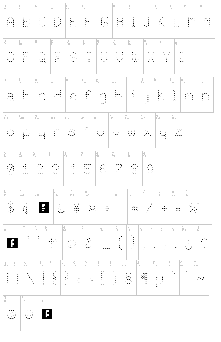 JD Lovers font map