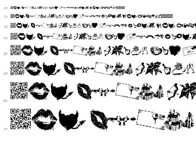 Love Marks font waterfall