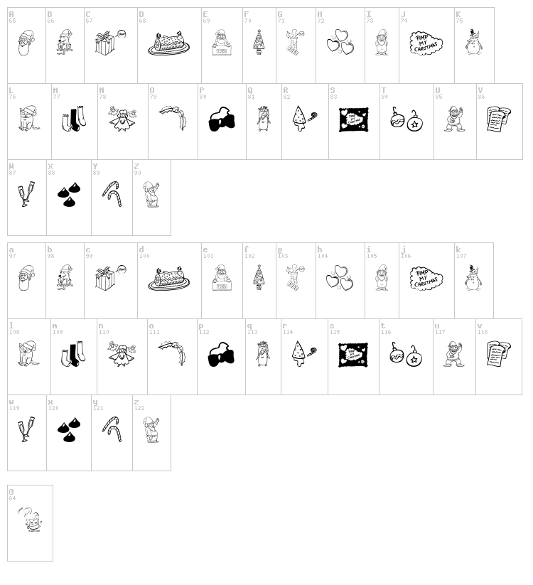Pimp My Christmas font map